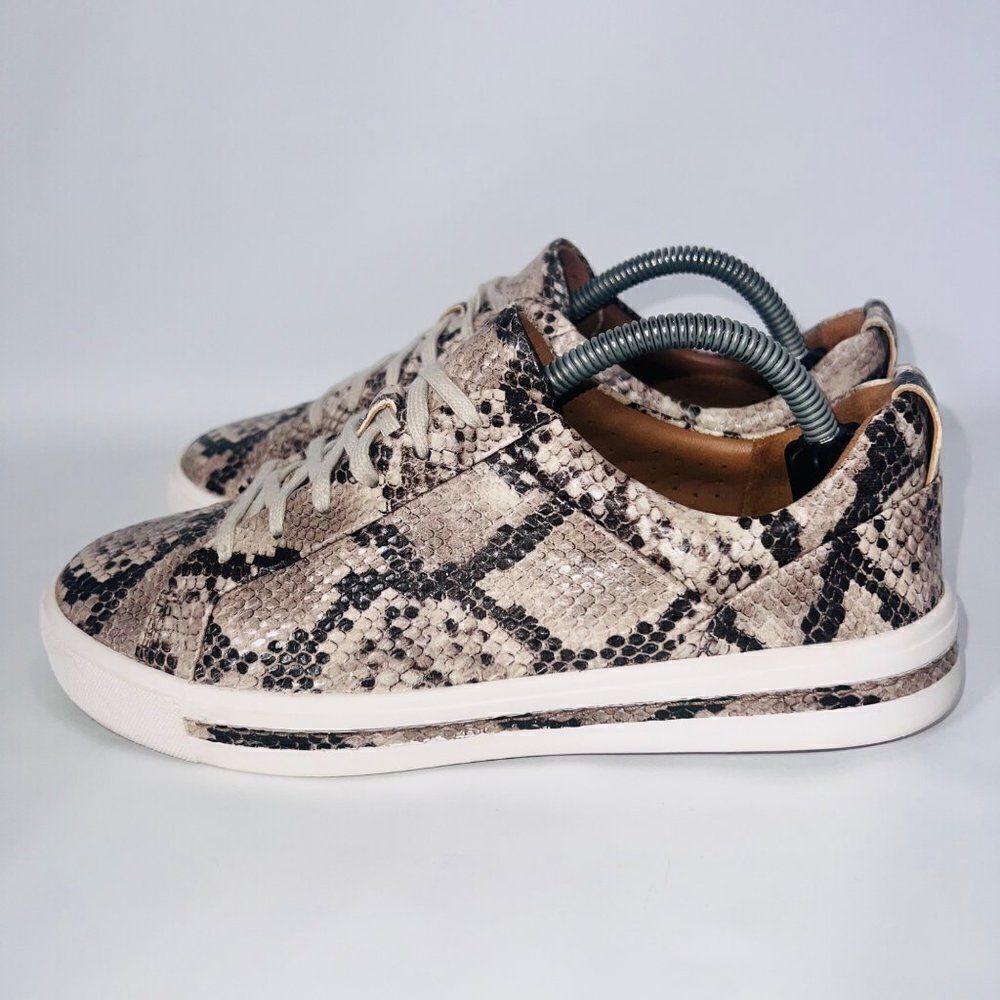 Clarks Un Maui Lace Natural Snake Unstructured 15764 Beige Women's 6 - Picture 2 of 11